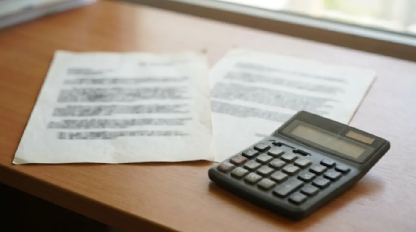 Un extracto bancario y un resumen de cartera de inversión sobre un escritorio junto a una calculadora, sin datos personales legibles